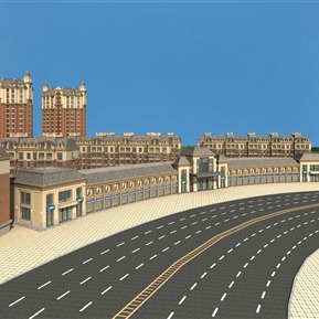 欧式 商业街 商业办公住宅沿街