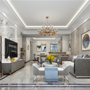 现代 客厅 客餐厅