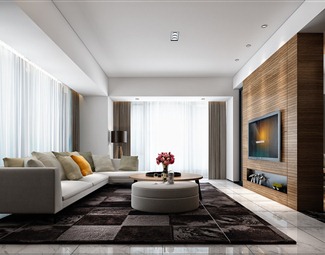 现代沙发茶几组合su模型下载-3d溜溜网