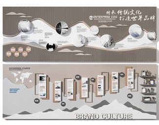 新中式企业文化展板