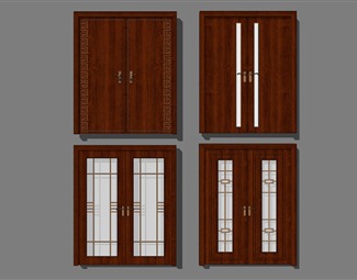 新中式会议室双开门