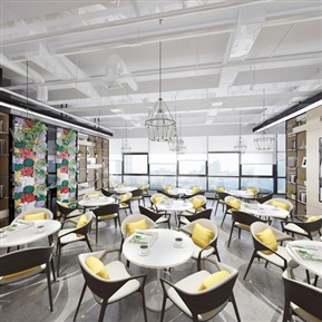 现代 洽谈区 办公空间 全景