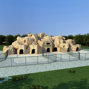 现代 动物园 假山