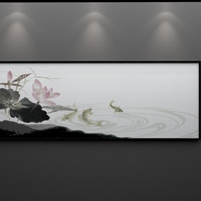 新中式 植物画 荷花装饰画