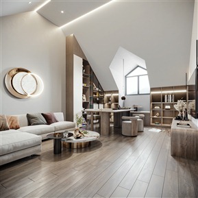 现代 阁楼 阁楼茶室休息区卧室