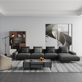 现代 客厅 简约沙发组合