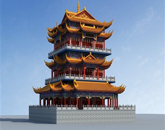 中式 塔 古建瓦都是做的