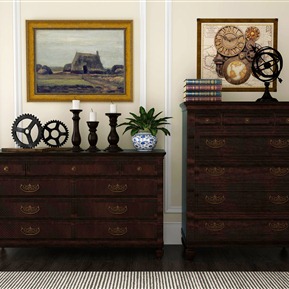 美式 边柜 装饰柜装饰品组合