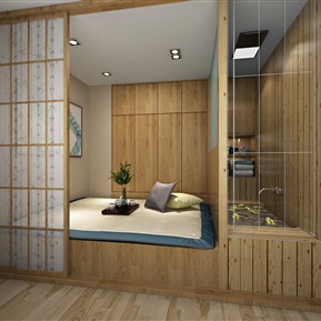 日式 榻榻米卧室 儿童房 榻榻米 浴室