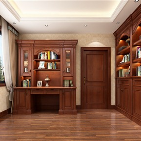 美式 书房 书房柜子
