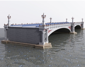 欧式跨河大桥