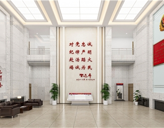 现代消防站门厅
