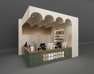 侘寂 书店 柜子收银台展柜