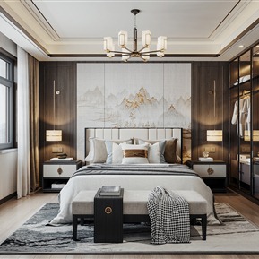 新中式 卧室 主卧室