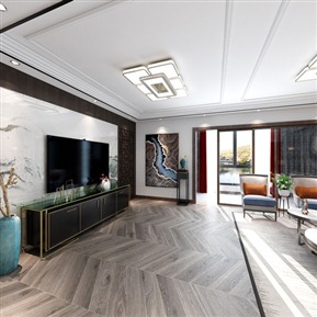 新中式 客餐厅 客餐厅全景