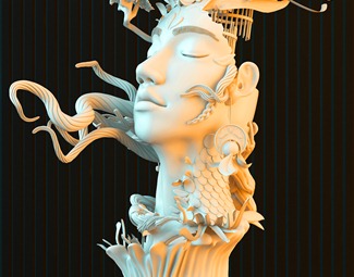 现代女性人物雕塑