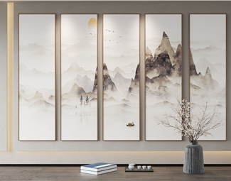 新中式 风景画 装饰画