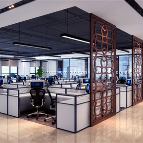 现代 公共办公区 敞开式办公区