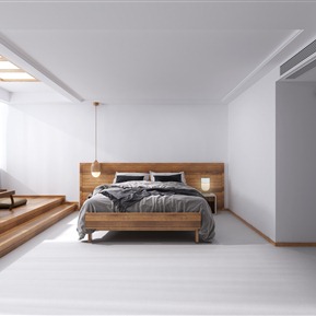 现代 客房 酒店客房 宾馆  房间 双人床 吊灯