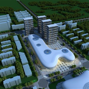 现代 鸟瞰图 商业住宅