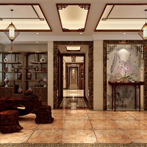 中式 茶室 客餐厅及入户