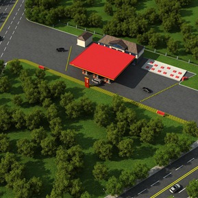 现代 加油站 加油站鸟瞰