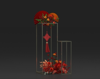 新中式 美陈 花柱