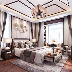 新中式 卧室 主卧室