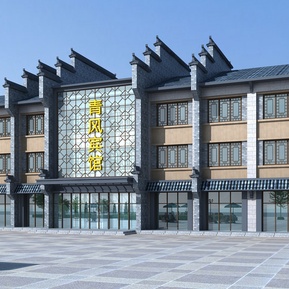 中式 门头 宾馆门脸