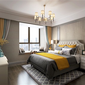 美式 卧室 主卧室