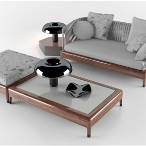 现代 多人沙发 沙发茶几组合