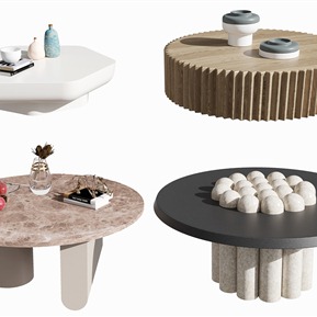 现代 茶几 圆形茶几