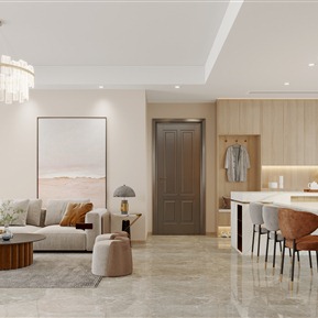 现代 客餐厅 卧室