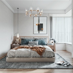 现代 卧室 主卧室