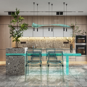 现代 厨房 开放厨房