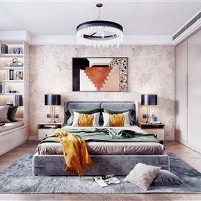 现代 卧室 卧室阳台