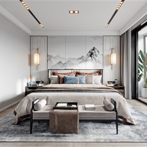 新中式 卧室 主卧室