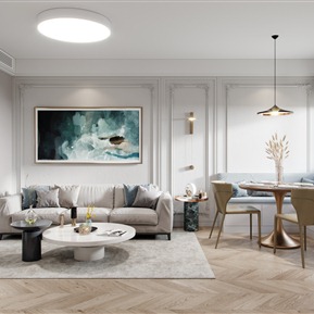 现代 客餐厅 客餐厅门厅厨房