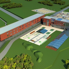 现代 鸟瞰图 少儿活动中心