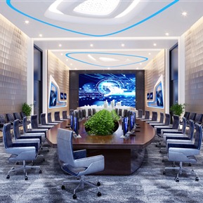 现代 监控室 多媒体监控室展厅