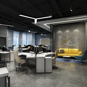 现代 公共办公区 办公大厅