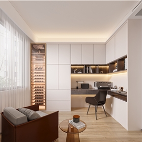 现代 书房 多功能书房