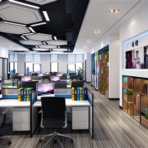 现代 公共办公区 敞开式办公区