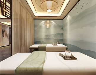 新中式spa按摩床