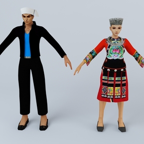 现代 双人 少数民族服饰