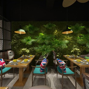 工业LOFT 餐厅 餐饮大厅 全景