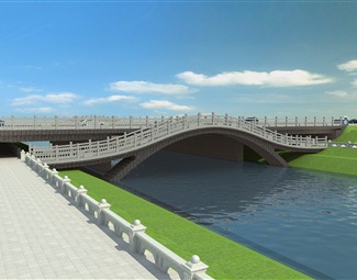 新中式桥3d模型