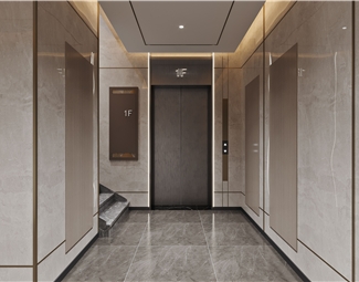 现代电梯厅背景墙