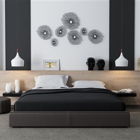 北欧 背景双人床  组合