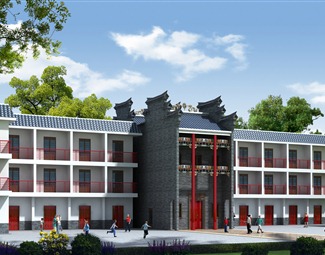 中式古建中式祠堂